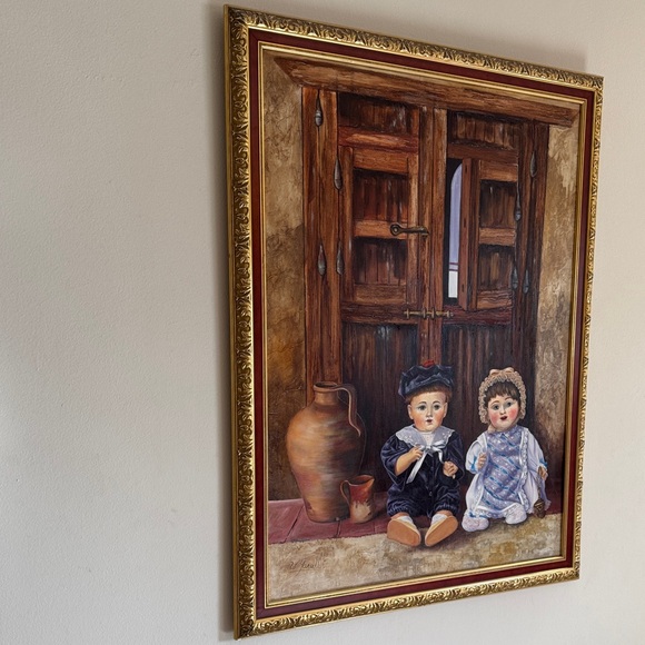 Charming Rustic Framed Art with Dolls - Picture 11 of 16
